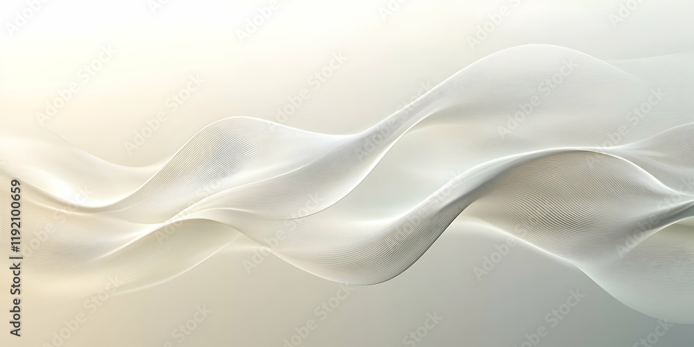 3D abstract waves flowing across a smooth gradient background with light reflections, suitable for a clean and minimalist cover design 3D abstract waves flowing across a smooth gradient background with light reflections, suitable for a clean and minimalist cover design