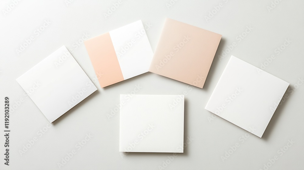 Multiple Empty White Business Card Mockups with Soft Shadows on Light Grey Textured Background - Top View Flat Lay Multiple Empty White Business Card Mockups with Soft Shadows on Light Grey Textured Background - Top View Flat Lay