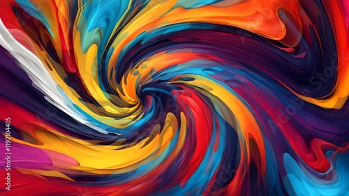 A vibrant swirl of colors creating a dynamic abstract pattern.