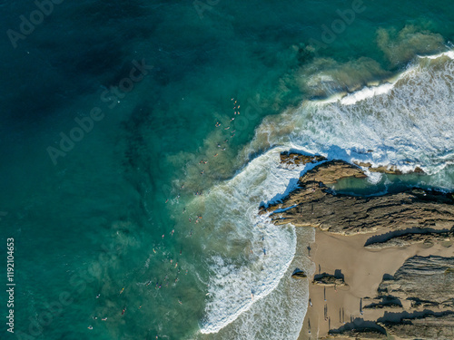 Drone view of snapper rocks photo