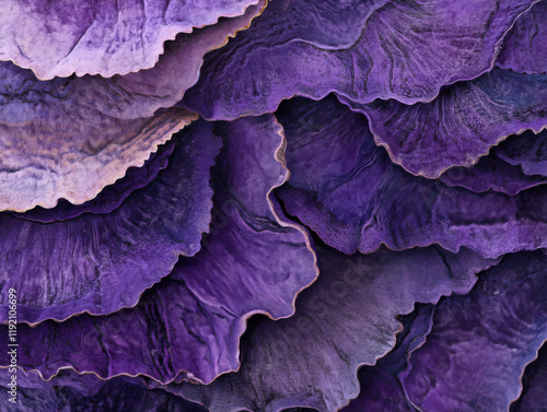 Close-up of vibrant purple leaf layers. photo