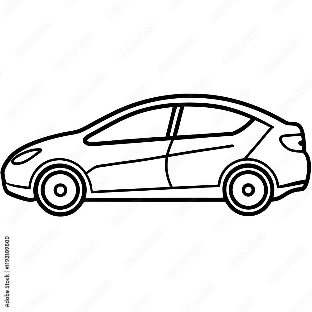 Fototapeta premium Minimalist Electric Car Line Art Design