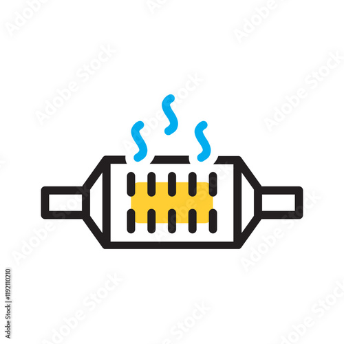 Vector multicolor icon for Catalytic converters