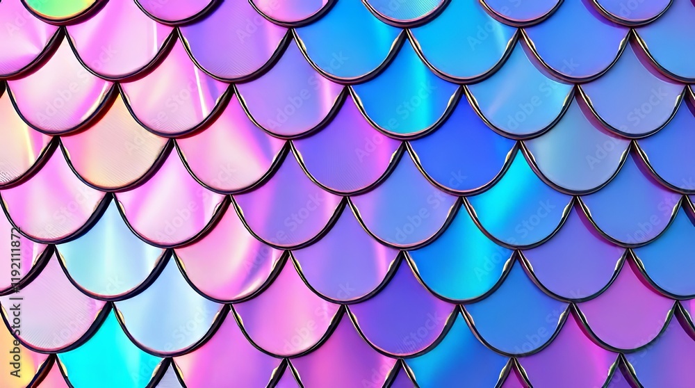 Iridescent Mermaid Scale Pattern with Shimmering Pink, Blue and Purple Hues Background Iridescent Mermaid Scale Pattern with Shimmering Pink, Blue and Purple Hues Background
