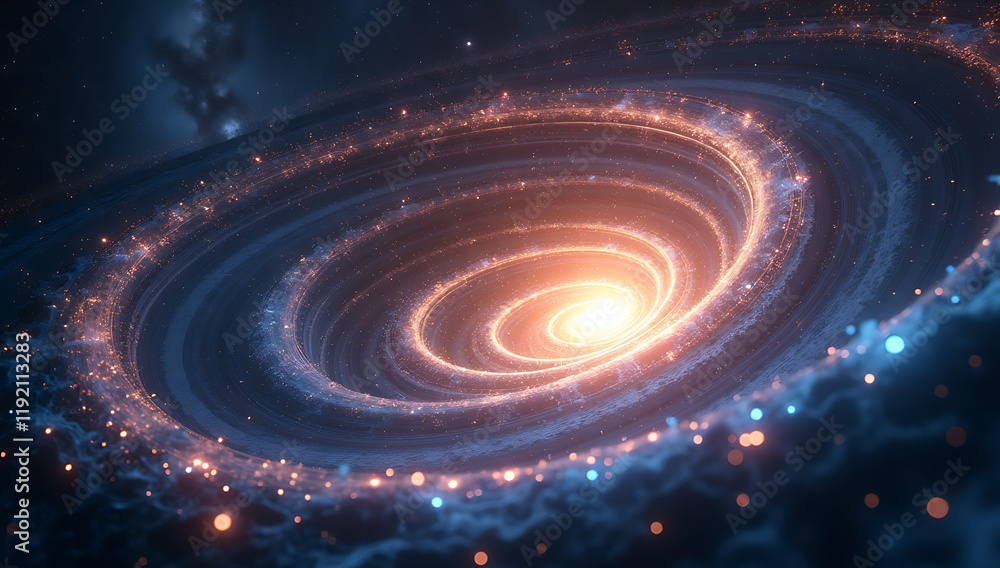 Abstract Depiction of a Singularity: A Dense Point of Light with Spiral Energy Trails Pulling Matter into a Black Hole Abstract Depiction of a Singularity: A Dense Point of Light with Spiral Energy Trails Pulling Matter into a Black Hole
