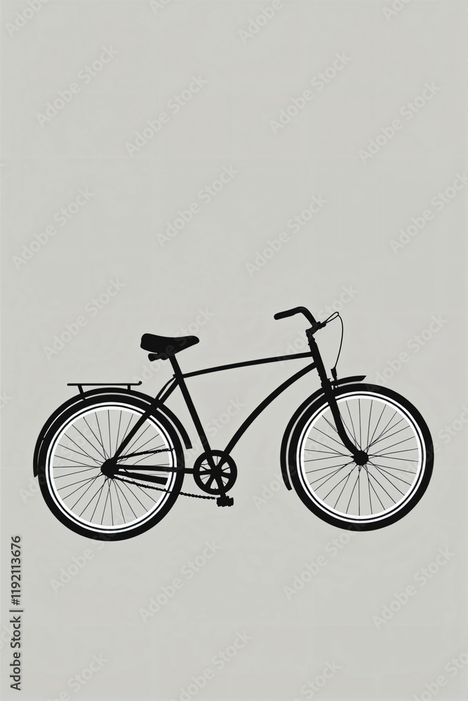 a classic bicycle captured in a sleek flat design a classic bicycle captured in a sleek flat design