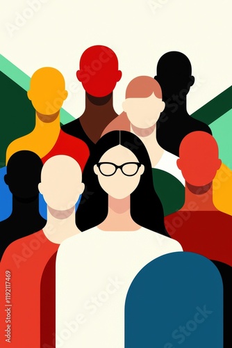 Diverse group of people standing together, teamwork concept
