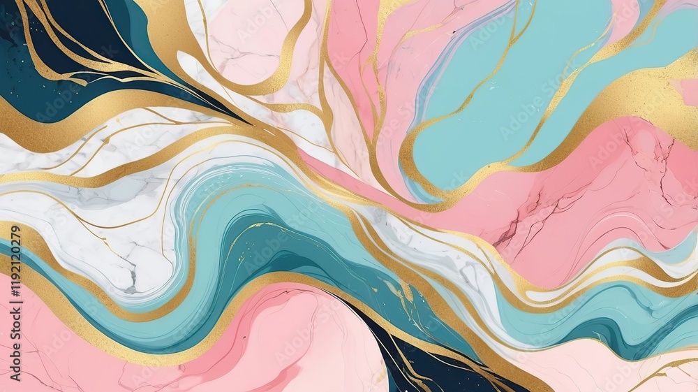 Abstract vector background featuring marble textures, gold veins, and pastel hues. Abstract vector background featuring marble textures, gold veins, and pastel hues.