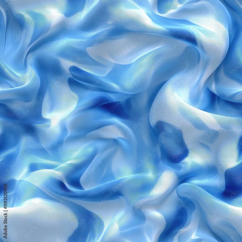 Obraz premium Abstract image of blue and white fabric with swirling patterns