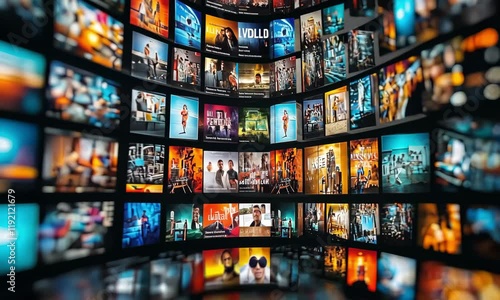 A Curving Wall of Diverse Videos and Images: A Visual Representation of Content Variety and Abundance. World Television Day