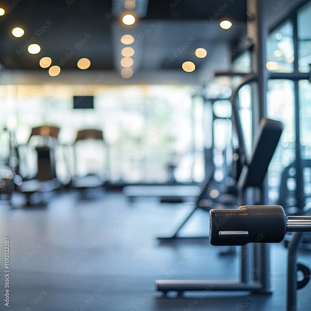 Fototapeta premium Abstract blur fitness gym with equipment for background.