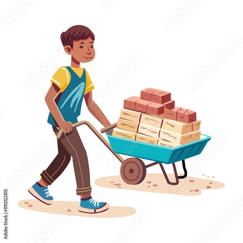 A flat illustration of child labour 

