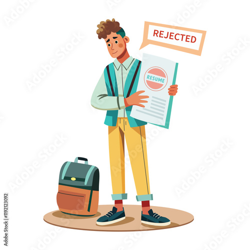 Job rejection illustration of character in flat style 

