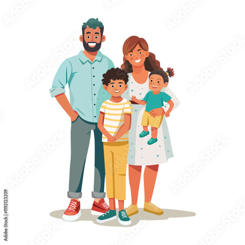 Poor family illustration in flat style 

