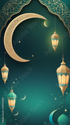 ramadan kareem background with lamps