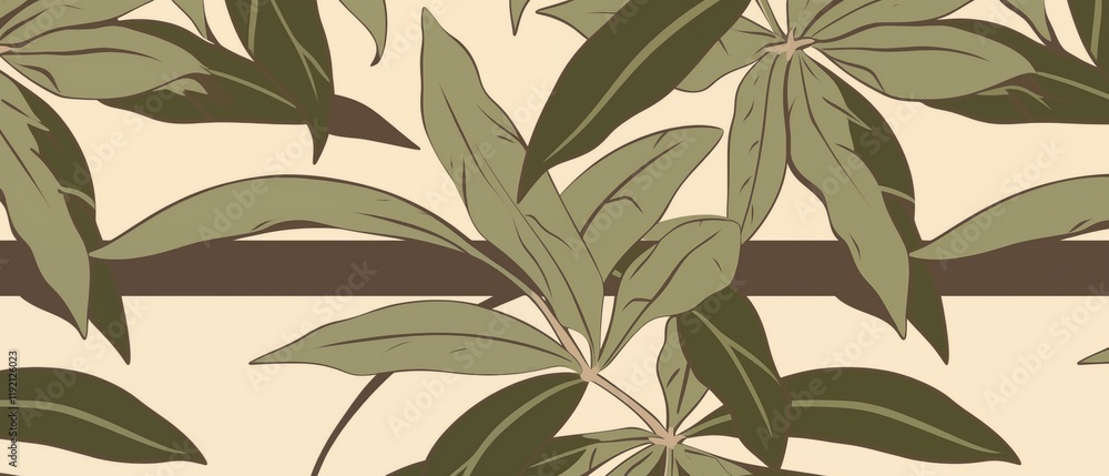 Fototapeta premium Faded Botanical Vintage Pattern