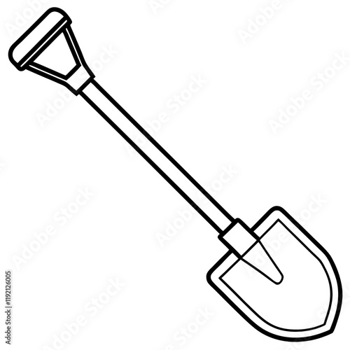 Minimalist Shovel Line Art Design