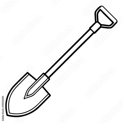 Minimalist Shovel Line Art Design