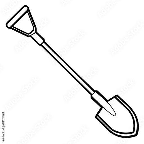 Minimalist Shovel Line Art Design