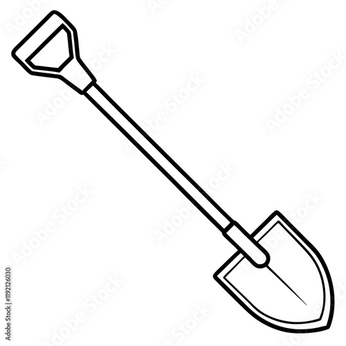 Minimalist Shovel Line Art Design
