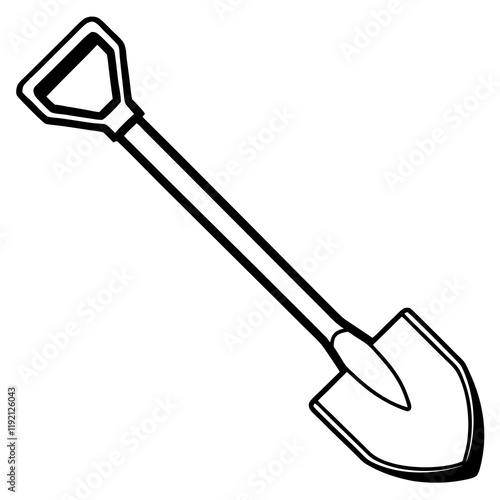 Minimalist Shovel Line Art Design