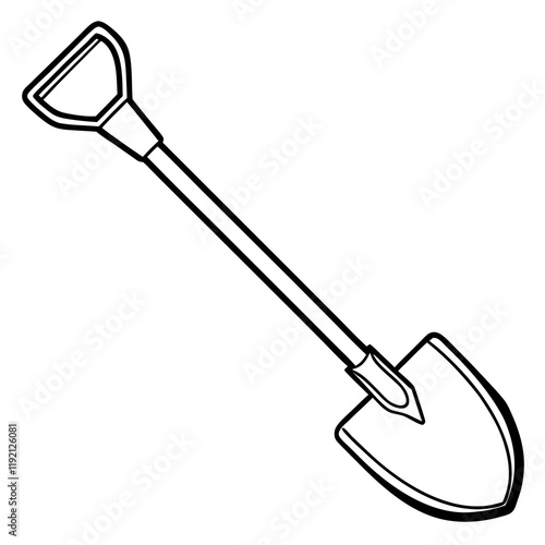 Minimalist Shovel Line Art Design