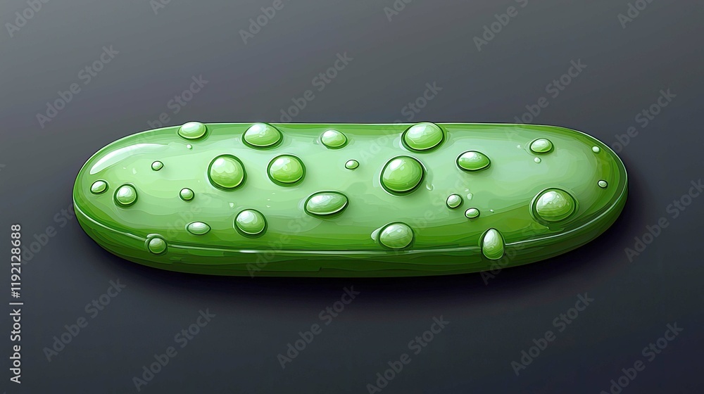 Closeup of a Fresh Green Cucumber with Water Drops Closeup of a Fresh Green Cucumber with Water Drops