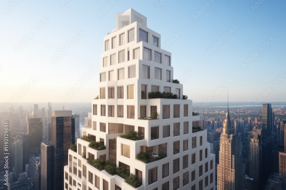 Fototapeta premium Modern architectural marvels urban skyline digital image contemporary design aerial view innovation