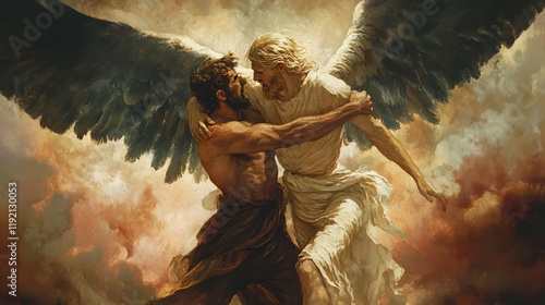 Jacob wrestling with the angel