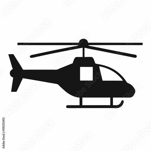 Black Helicopter Silhouette Art