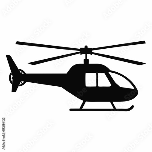 Black Helicopter Silhouette Art