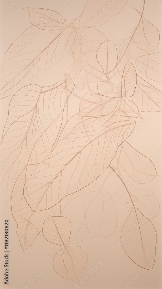 Obraz premium Soft Hand-Drawn Leaves