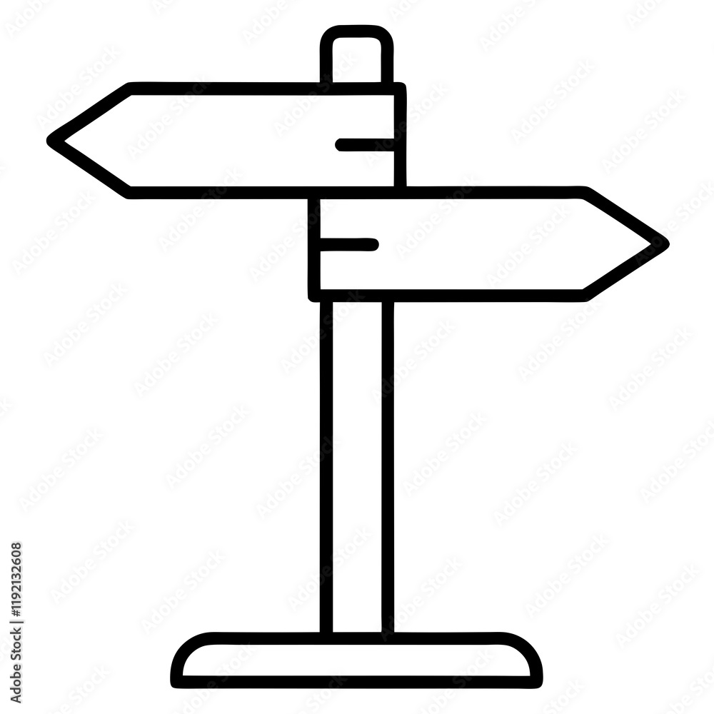 Minimalist Signpost Line Art Design Minimalist Signpost Line Art Design