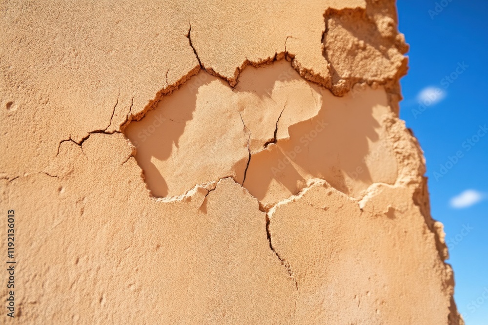 Cracked clay wall texture deserted location close-up photo natural environment daylight view texture and decay Cracked clay wall texture deserted location close-up photo natural environment daylight view texture and decay