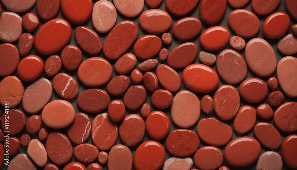 a striped background of smooth , oval - shaped natural stone covering the screen in red a striped background of smooth , oval - shaped natural stone covering the screen in red