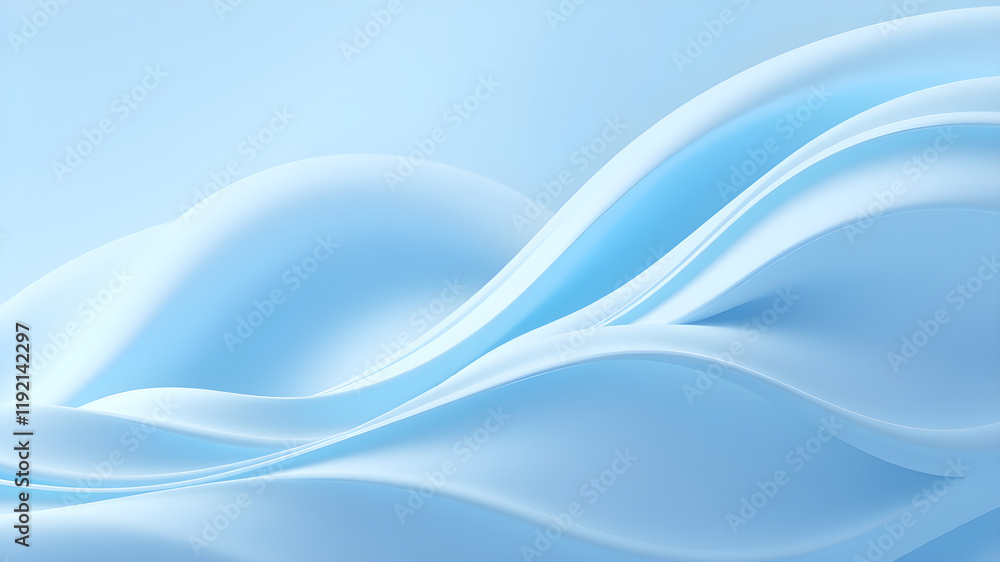 Fototapeta premium Serene Sky Waves, A Peaceful Abstract Design, abstract blue background