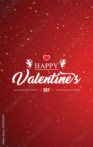 Valentines Day lettering greeting card poster template. Valentines Day romantic greeting card, invitation, banner template, Happy Valentines Day typography vector illustration design. 