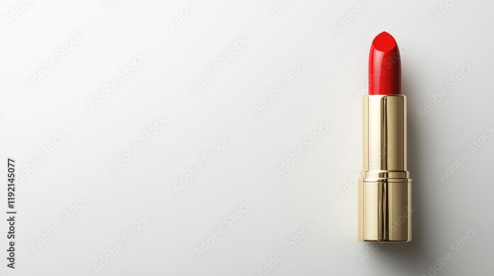 Shiny red lipstick on a minimalistic background for beauty and fashion themes. Shiny red lipstick on a minimalistic background for beauty and fashion themes.