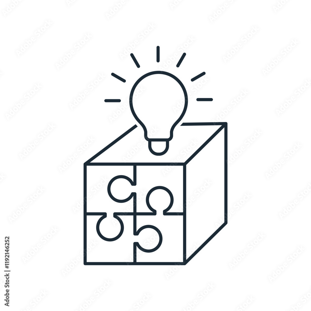 Idea for solving a question, task. Vector linear icon isolated on white background. Idea for solving a question, task. Vector linear icon isolated on white background.