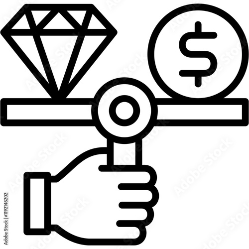 Pawn Value line icon