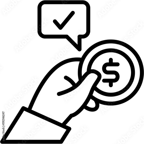 Cash Advance line icon