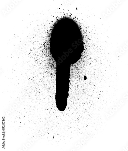 Rugged vertical black spray paint drip with bold texture and modern style