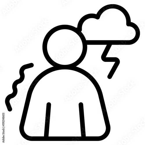 Astraphobia Line Icon