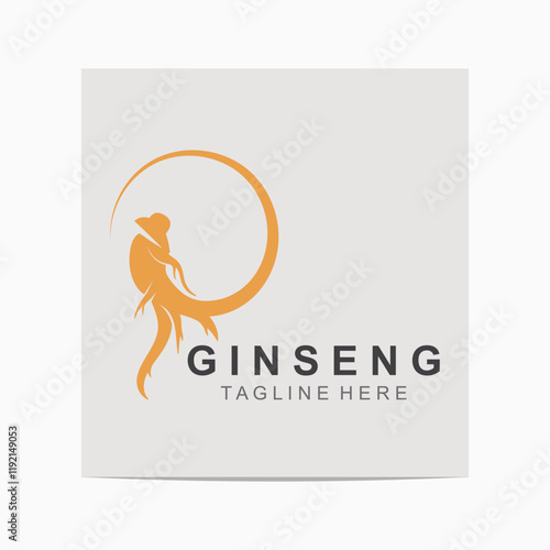 Ginseng logo herbal plant for medicine natural herbal design illustration idea