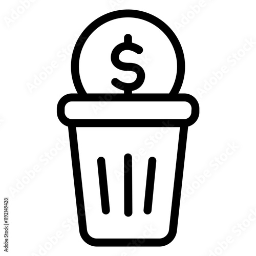 Bankruptcy Line Icon