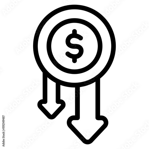 Bankruptcy Line Icon