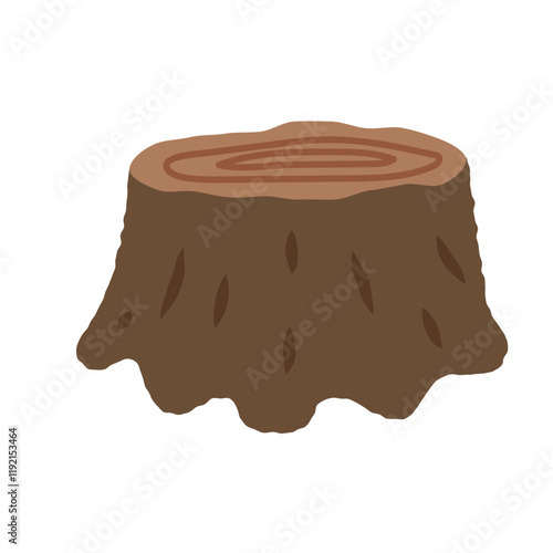 かわいい切り株のシンプルなイラスト