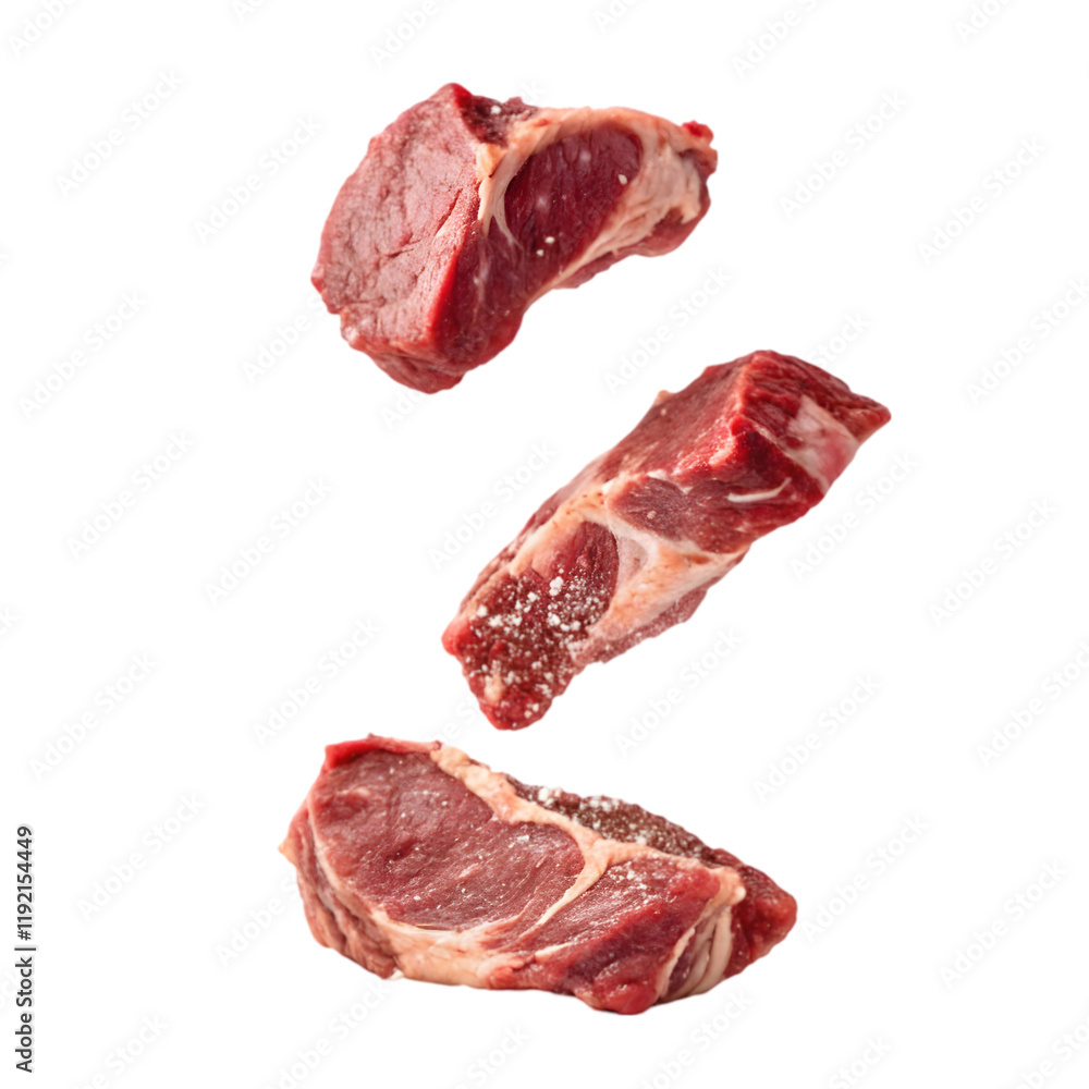 Fototapeta premium raw beef steak isolated on a transparent background