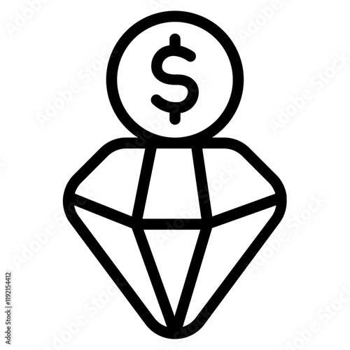 Diamond Line Icon
