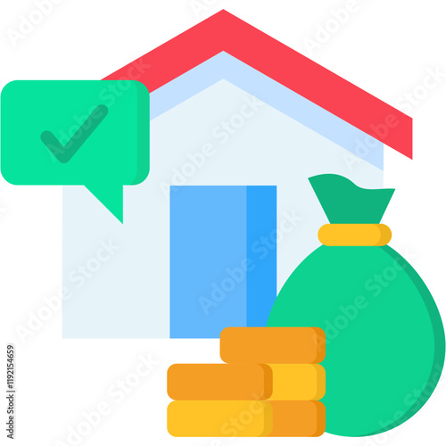 Collateral Check flat color icon